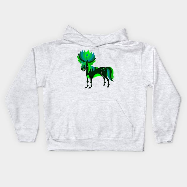 Green Petal Unicorn Kids Hoodie by Thatssounicorny